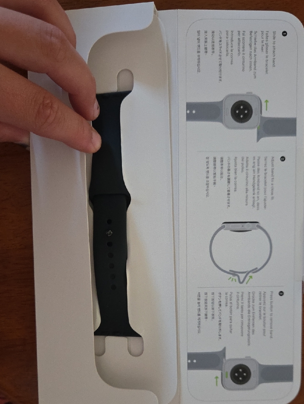 Black Silicone Smartwatch Band - Compatible Replacement